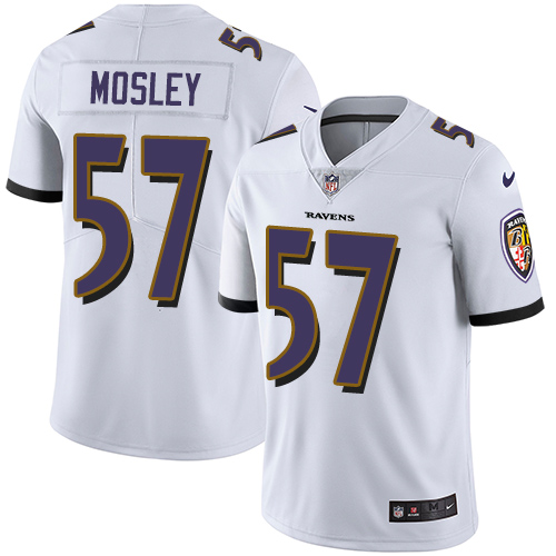 Nike Ravens #57 C.J. Mosley White Men's Stitched NFL Vapor Untouchable Limited Jersey